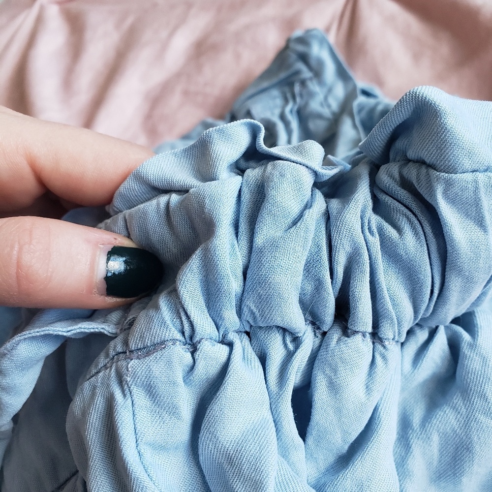EUC High Waisted Chambray Tie Pants - Picture 2 of 3